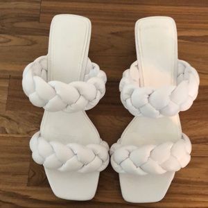 White braided sandals